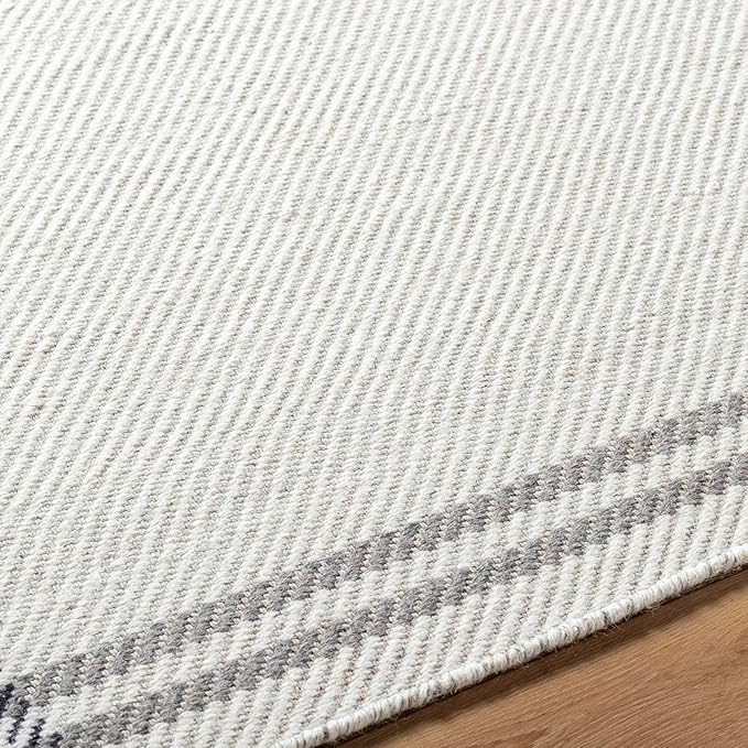 Mark&Day Wool Rugs, 2x3 Janmichael Cottage Light Silver/Charcoal Area Rug, Silver Grey Carpet for Living Room, Bedroom or Kitchen (2' x 3')