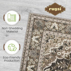 Washable Runner Rug 2x8 | Non Slip Rug Runners for Hallways, Entryways, Kitchens, Bathrooms, Bedrooms | Ultra-Soft Flannel Carpet Runners with Rubber Backing (Black Brown, 2x8)