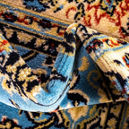 Rugs.com Yasmin Collection Rug – 8 Ft Square Light Blue Medium Rug Perfect for Living Rooms, Kitchens, Entryways