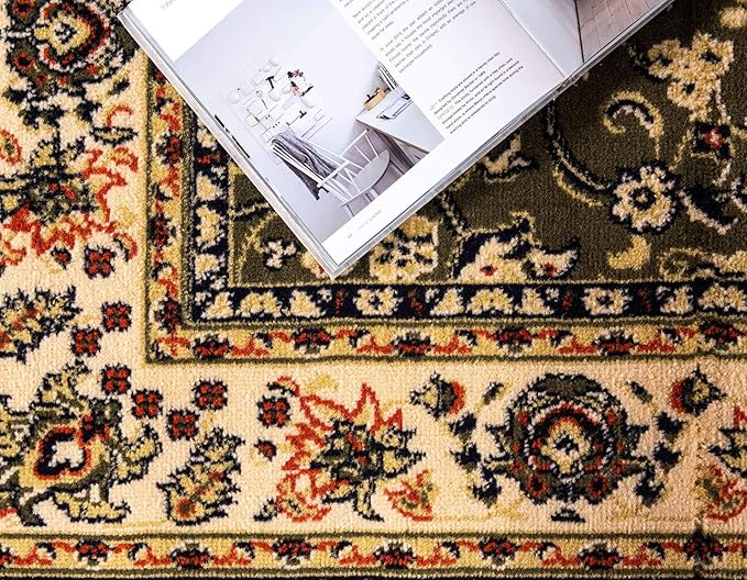 Unique Loom Sialk Hill Collection Area Rug - Washington (5' 3" x 8' Rectangle Green/Hunter Green)