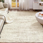 6x9 Area Rug Living Room Rugs - Washable Neutral Modern Abstract Soft Thin Rug Indoor Floor No Slip Rug Carpet for Bedroom Under Dining Table Home Office Decor - Beige/Brown