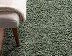 Unique Loom Davos Shag Collection Area Rug - Solid (5' 3" x 8' Oval, Sage)
