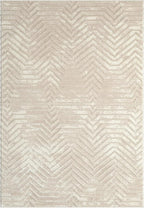 Abani Terra Cream 5' x 8' Area Rug for Living Room, Bedroom - Geometric Lines Pattern - Durable & Easy to Clean