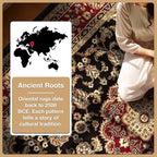 Well Woven Barclay Collection Medallion Kashan Black 5 ft Round Rug - for Living Room, Bedroom, and Dining Room