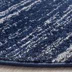 SAFAVIEH Adirondack Collection Area Rug - 8' Round, Navy & Grey, Modern Ombre Design, Non Shedding & Easy to Clean, Ideal for Living Room, Bedroom, Office, Dining Space (ADR113E)