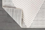 Modern Micro Loop Indoor Area Rugs for Living Room Bedroom Kitchen Geometric Triangle White 5x7 Luxury Durable Low and High Pile Non-Shedding Stain Resistant Soft Area Carpet 5 x 7