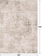 Neutral Living Room Rug - 10x14 Farmhouse Beige Brown Large Area Rug for Dining Room, Bedroom, Low Pile Lightweight Washable