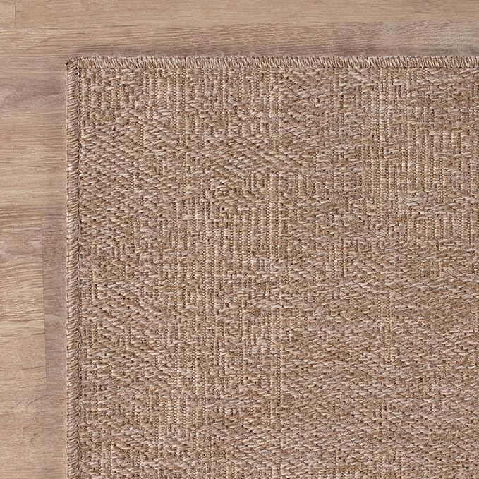 Beverly Rug Easy Jute Entry Rug 2x3 Solid Washable Durable Outdoor Indoor Area Rugs for Living Dining Room Patio Office Stain Resistant Non Shedding Casual Indoor Outside Carpet 2 x 3 Natural