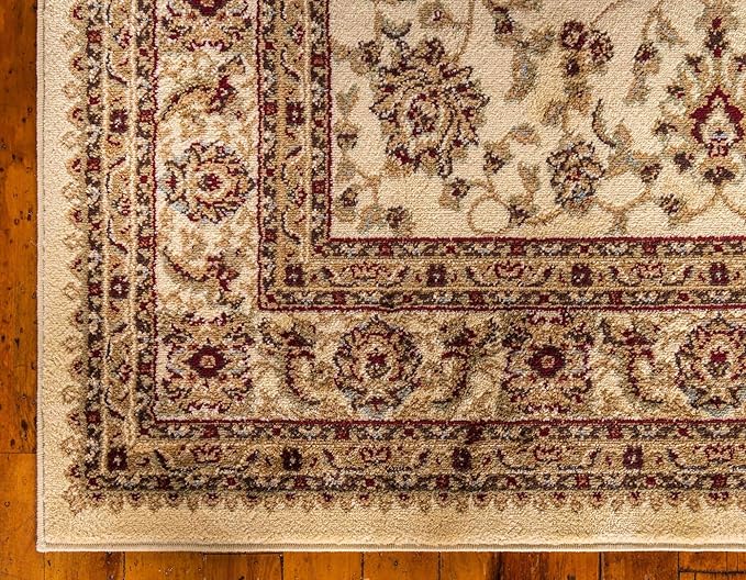 Unique Loom Voyage Collection Traditional Oriental Classic Area Rug (5' 0 x 5' 0 Square, Ivory/Gold)