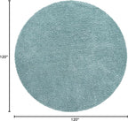 Unique Loom Davos Shag Collection Area Rug - Solid (10' Round, Aqua)