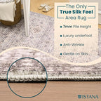 Istana Hallway Runner Rug 2.5x8 – Pale Rose Beige Entryway Rug -Silk's Soft Touch Runners for Hallways - Stylish Kitchen Runner Rug Non Slip