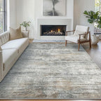 Bavni Rugs for Bedroom, Machine Washable Modern Rug Non-Slip, Foldable Simple 6x9 Area Rugs, Soft Low Pile Carpet for Living Room, Dining Room, Playroom, Granite Gray