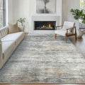 Bavni 10x14 Area Rugs, Modern Living Room Rugs Low Pile, Large Machine Washable Rug Non-Slip, Soft Pet Friendly Rugs for Bedroom, Playroom, Dining Room, Granite Gray