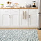 Dash and Albert Melange Diamond Machine Washable Area Rug - 3' x 5' Blue - Diamond Accent Rug - Anti-Slip Backing, Lightweight, Machine Washable, High Traffic Areas Kitchen, Mudroom, Laundry Room