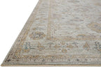 Loloi Magnolia Home by Joanna Gaines Millie Collection MIE-02 Sky/Gold 9'-6" x 9'-6", .25" Pile Height, Round Area Rug