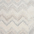 Modern Herringbone Chevron Collection Handcrafted Wool Area Rug - Durable, Zigzag Pattern, for High Traffic, Contemporary Design for Living Room, Bedroom, Dining Room Decor (Ivory-Multi, 8' round)
