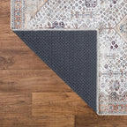 Bloom Rugs Washable Non-Slip 9' x 12' Rug - Sand/Orange/Purple Traditional Medallion Area Rug for Living Room, Bedroom, Dining Room, and Kitchen - Exact Size: 9' x 12'