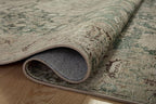Loloi Magnolia Home by Joanna Gaines Sinclair Collection SIN-05 Jade/Sand 2'-0" x 5'-0", .25" Pile Height, Machine Washable, Accent Rug