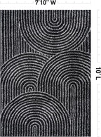 Rugshop Circles Arch Shag Area Rug Anthracite Dark Gray 7' 10" x 10' Perfect for Large Living Rooms, Dining Areas, or Master Bedrooms