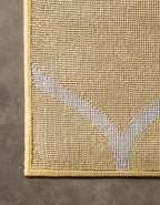 Rugs.com Lattice Frieze Collection Rug – 2' x 6' Runner Yellow Medium Rug Perfect for Living Rooms, Large Dining Rooms, Open Floorplans