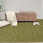 Alfa Rich 3x5 Green Washable Area Rugs for Living Room Bedroom Kitchen Cotton Decor Solid Runner Rug