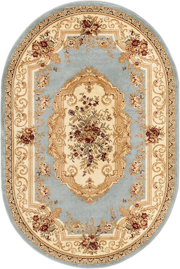 Rugs.com Chateau Collection Rug – 8' x 11' Cream Medium Rug Perfect for Living Rooms, Large Dining Rooms, Open Floorplans