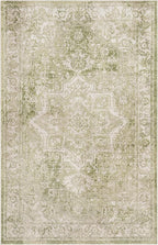Nourison Home Astra Machine Washable Ivory Green 3'3" x 5' Area Rug - Easy Clean, Non Shedding, Bed Room, Living Room, Dining Room, Kitchen (3' x 5')