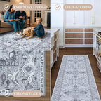Washable Area Rug. Modern Farmhouse. Vintage. Turkish. Bohemian. Distressed. Oriental. Traditional. Rugs for Living Room. Dining. Bedroom. Office. Entryway. Foyer. (861GG, 5'9 x 8'9)