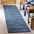 SAFAVIEH Tulum Collection Runner Rug - 2' x 17', Navy & Ivory, Moroccan Boho Tribal Design, Non-Shedding & Easy to Clean, Ideal for Living Room, Hallway, Foyer, Bedroom (TUL272N)
