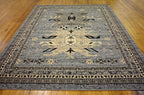 Unique Loom Taftan Collection Border Geometric Tribal Inspired Design Area Rug (8' 0 x 10' 0 Rectangular, Gray/ Black)