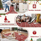 Christmas Runner Rug 2x6 Washable Rugs, Boho Christmas Tree Snowflake Rug Non-Slip Soft Low Pile Non Shedding Indoor Holiday Decor Carpet for Bedroom Bathroom Laundry Staircase Foyer (Xmas Red, 2'x6')