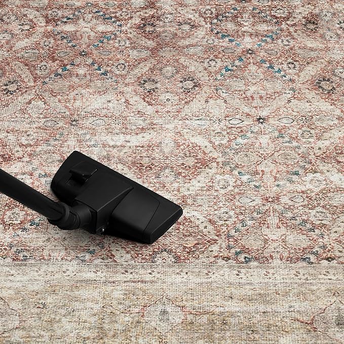 Keen Home Design 2x10 Rug - Machine Washable Runner Rug with Non-Slip Backing, Ideal for Hallway, Entryway, Kitchen, Laundry Room - Vintage, Easy Clean, Durable, Low Pile - (2'6" x 10')