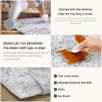 HUGEAR Washable 6x9 Area Rugs Retro Grey Living Room Bedroom Rug Vintage Distressed Non Slip Stain Resistant Low Pile Neutral Throw Carpet for Home Decor