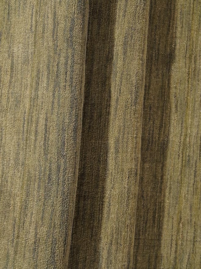 Hand Knotted Loom Wool ECO-Friendly Area Rugs - 8'x8', Octagon, Green Color, Solid Plain Design, High Pile Thick Handmade Anti Skid Area Rugs for Living Room, Bed Room (L00111)