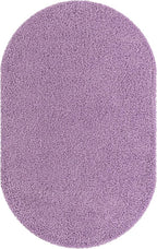 Unique Loom Solid Shag Collection Area Rug (5' 1" x 8' Oval, Lilac)