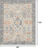 Area Rugs 8x10 Clearance Washable Boho Rug for Bedroom Living Room, Non Slip Thin Low Pile Chenille Carpet for Dining Room,Vintage Farmhouse, Teal/Multi