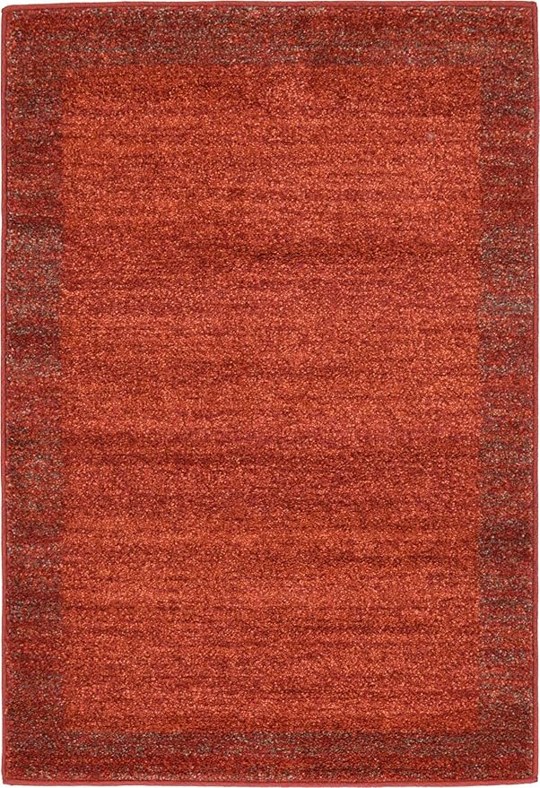 Rugs.com Angelica Collection Rug – 2' x 3' Terracotta Medium Rug Perfect for Entryways, Kitchens, Breakfast Nooks, Accent Pieces