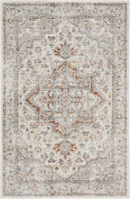Nourison Home Astra Machine Washable Traditional Grey/Multi 4' x 6' Area Rug, Easy Cleaning, Non Shedding, Bed Room, Living Room, Dining Room, Kitchen (4x6)