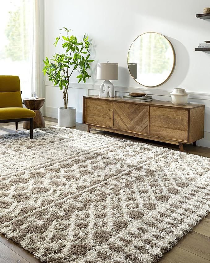 Livabliss Hapsburg Moroccan Shag Area Rug,5'3" x 7'3",Medium Brown