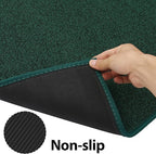 Runner Rug with Non Slip Rubber Backing, Washable Soft Floor Carpet for Kitchen, Hallway, Entryway Indoor, Bedroom, Laundry, Low Pile Area Rugs, Solid Color with Pointillism Style (Green, 2' * 10')