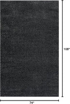 Eyely UES100I-6 Supersoft Haze Solid Low-Pile Indoor Area Rug, Coastal, Bohemian, Minimalist, Classic, Casual for Bedroom,Kitchen,Living Room,Non Shedding,Easy-Washing, Black, 6 X 9