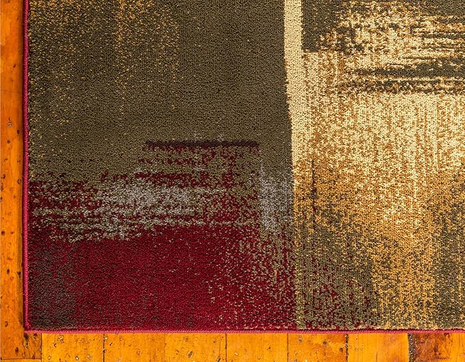 Unique Loom Barista Collection Area Rug - Timor (5' 1" x 8' Rectangle, Multi/ Red)