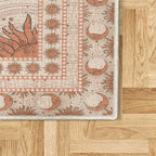 Ambesonne Sun and Moon Decorative Rug, Bohemian Artwork Design of Crescent Solar Ornament Esoteric Stars Ornaments, Quality Carpet for Bedroom Dorm and Living Room, 5' 1" X 7' 5", Burnt Sienna