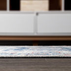 JONATHAN Y Modern Vintage Medallion Blue/Light Grey Indoor Area Rug, 8x10, Country, Floral, Easy-Cleaning for Living Room, Bedroom, Kitchen, Pet Friendly, Non-Shedding (MDP108A-8)