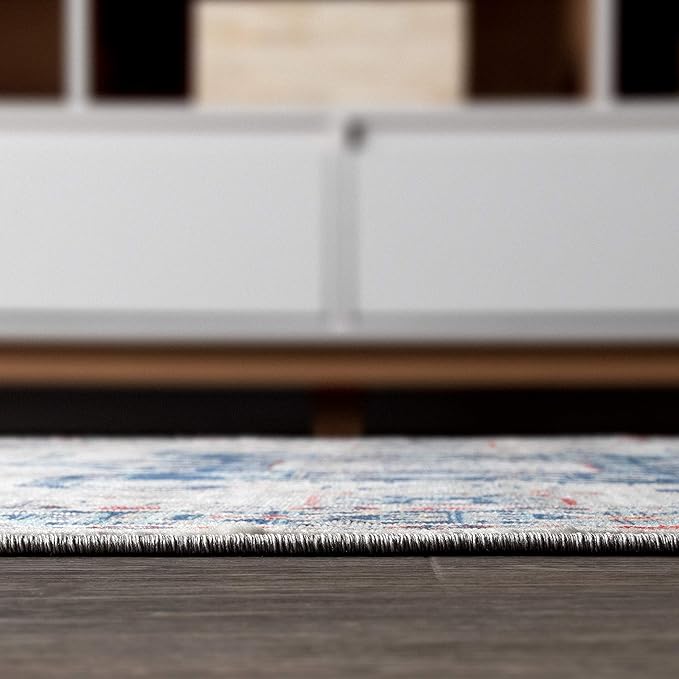 JONATHAN Y Modern Vintage Medallion Blue/Light Grey Indoor Area Rug, 3x5, Country, Floral, Easy-Cleaning for Living Room, Bedroom, Kitchen, Pet Friendly, Non-Shedding (MDP108A-3)