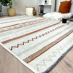 Alfa Rich 4x6 Beige Terracotta Washable Area Rugs for Living Room Bedroom Kitchen Cotton Decor Rug
