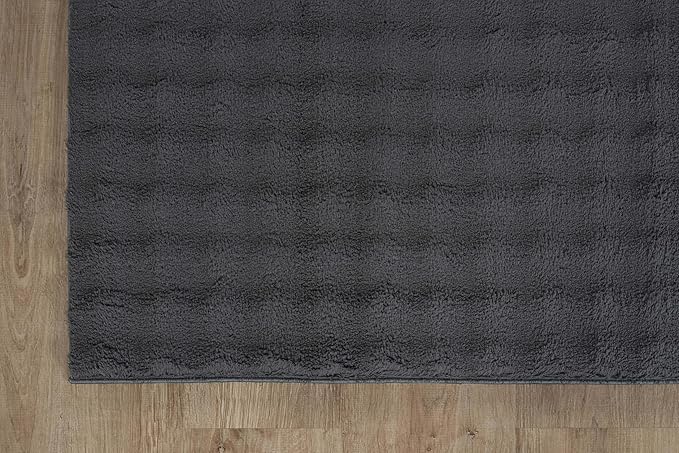 CAMILSON Modern Dark Gray Non Slip Rug 5x7 Ultra Soft High Pile Area Rugs Non Skid Rubber Backing Durable & Easy to Clean Carpet for Living Room Bedroom Kids Room Indoor Use (5 x 7 Dark Gray)