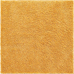 Unique Loom Davos Shag Collection Area Rug - Solid (5' 3" Square, Sun Yellow)