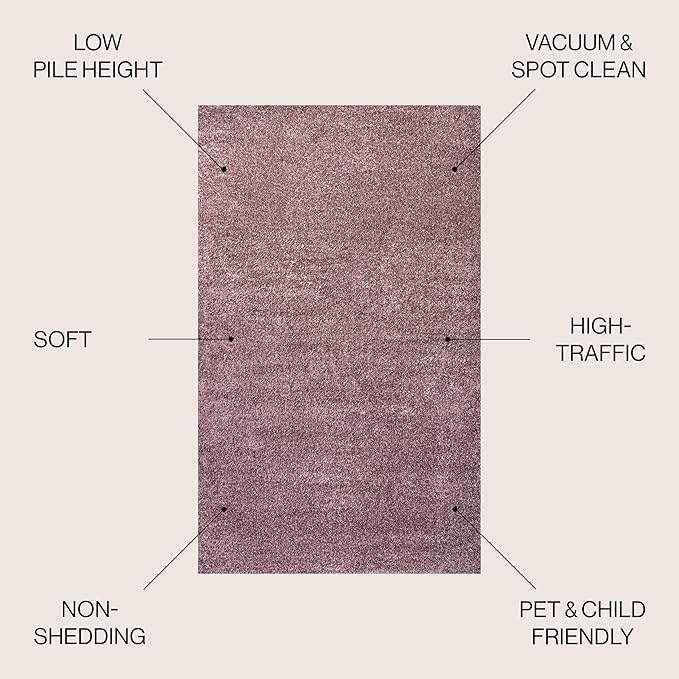 JONATHAN Y Haze Solid Low-Pile Light Purple Indoor Area Rug 12x15, Coastal,Bohemian,Minimalist,Classic, Easy-Cleaning for Living Room,Bedroom,Kitchen,Pet Friendly,Non-Shedding (SEU100R-15)