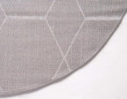 Unique Loom Trellis Frieze Collection Area Rug - Geometric (4' 1" Round Light Gray/Ivory)